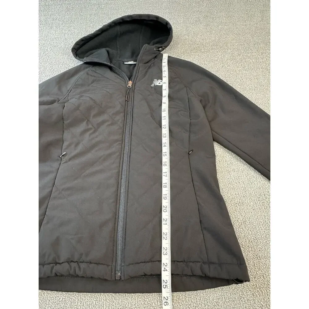 New Balance Jacket Coat Hooded Quilted Lightweight‎ Black Size Small